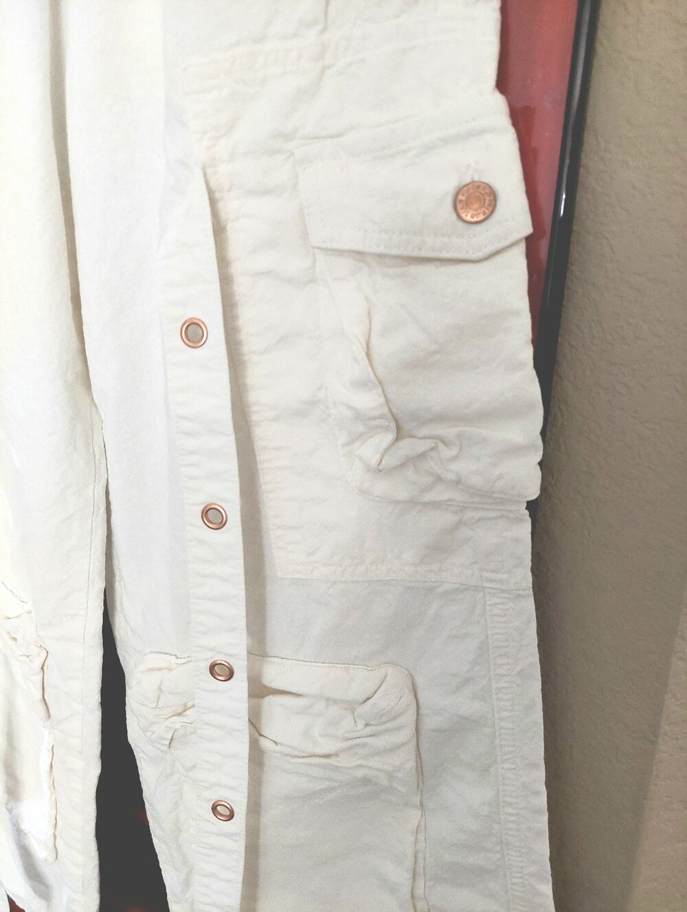 Forever 21 White Cargo Button-Front Wide Leg Pants Size S - Picture 4 of 10